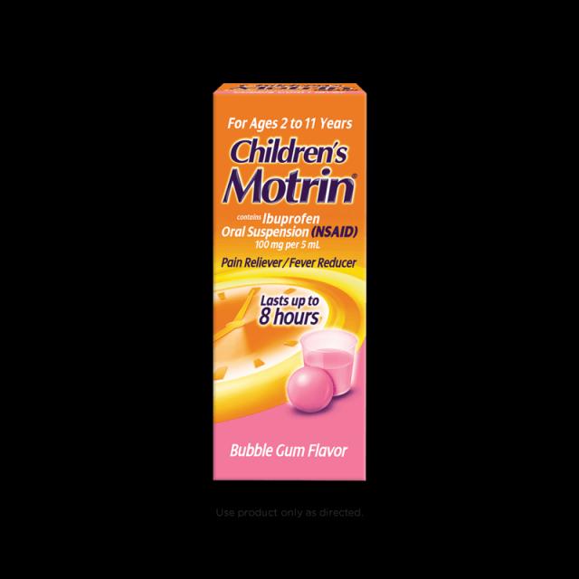 Children's Motrin bubble gum flavor