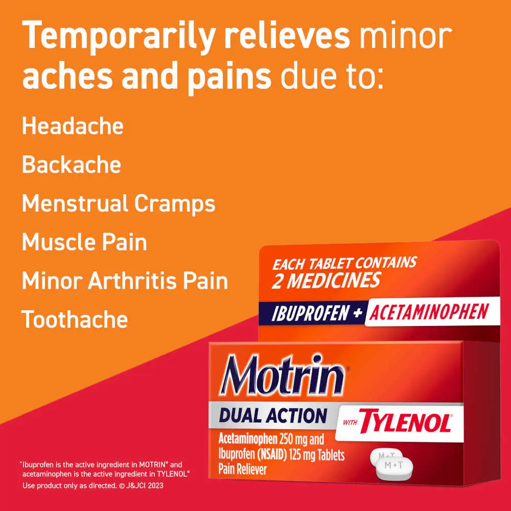 Motrin® Dual Action with Tylenol®, ibuprofen and Acetaminophen
