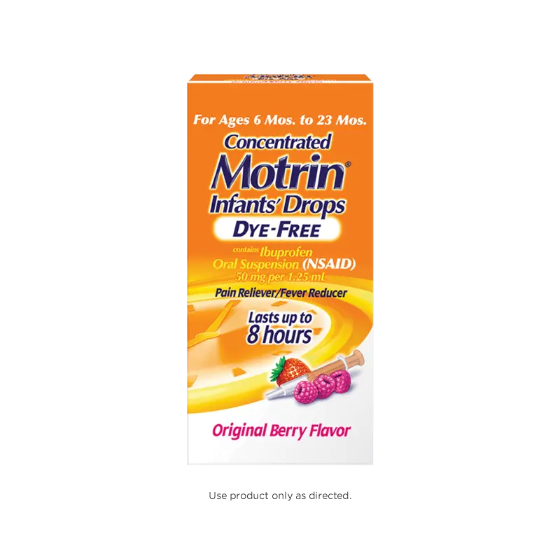 Infants' MOTRIN® Liquid Ibuprofen Medicine Drops, Pain Reliever & Fever Reducer for Babies