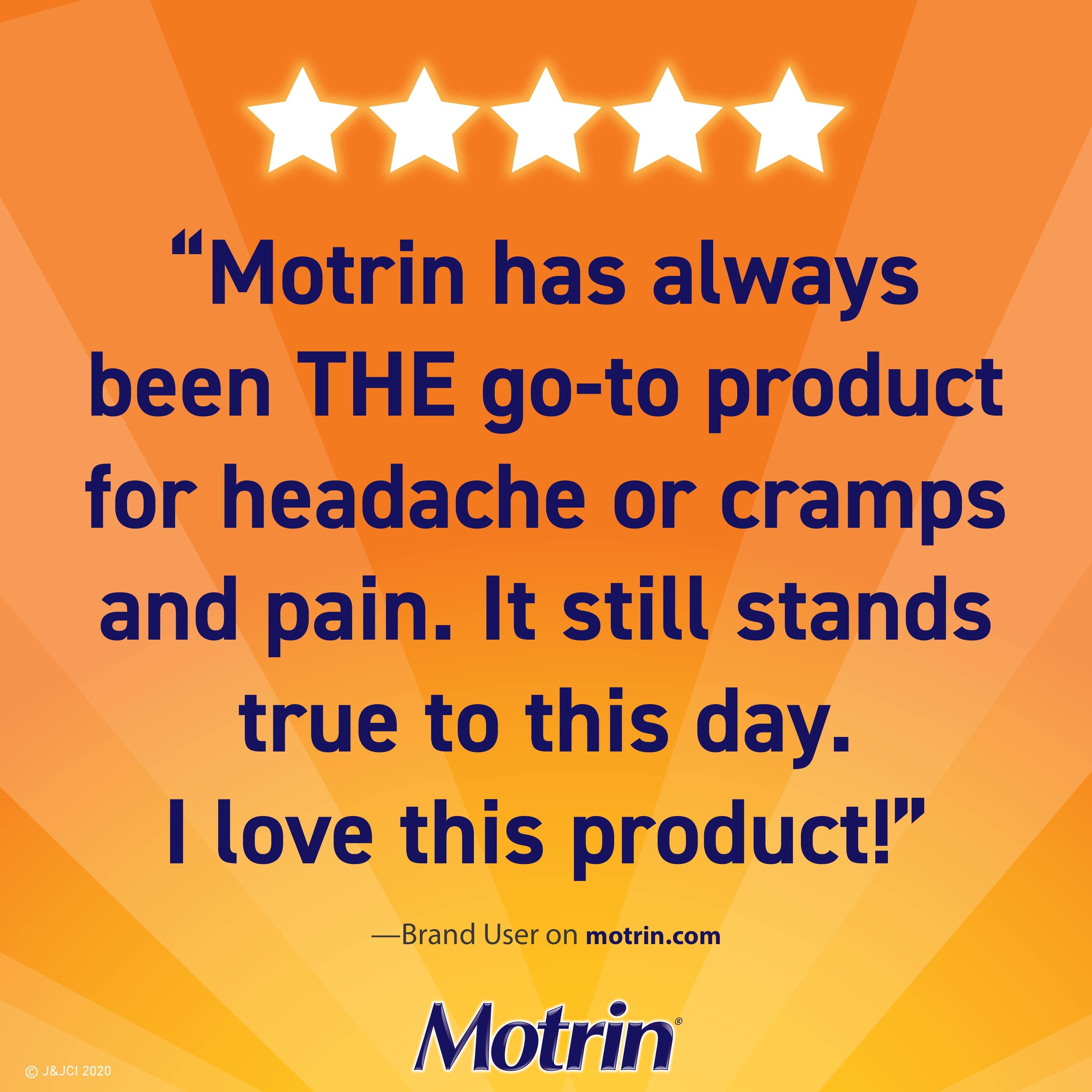 Motrin "I love this product" review